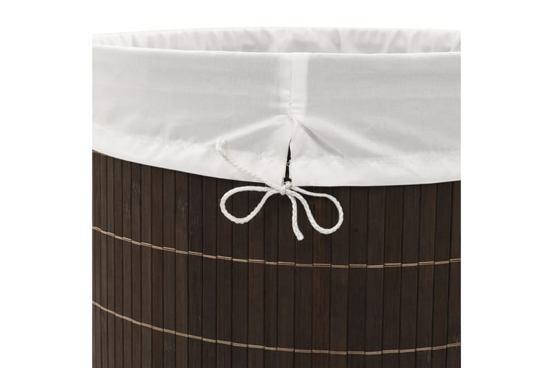 Tvättkorg i bambu oval mörkbrun - Brun - Hus & renovering - Kök & bad - Badrum - Badrumstillbehör