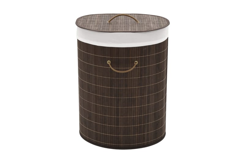 Tvättkorg i bambu oval mörkbrun - Brun - Hus & renovering - Kök & bad - Badrum - Badrumstillbehör
