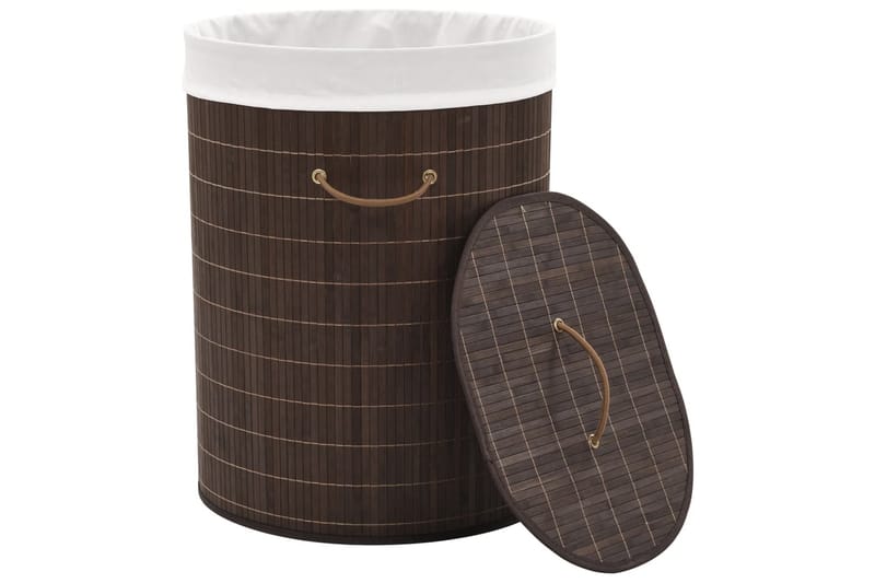 Tvättkorg i bambu oval mörkbrun - Brun - Hus & renovering - Kök & bad - Badrum - Badrumstillbehör
