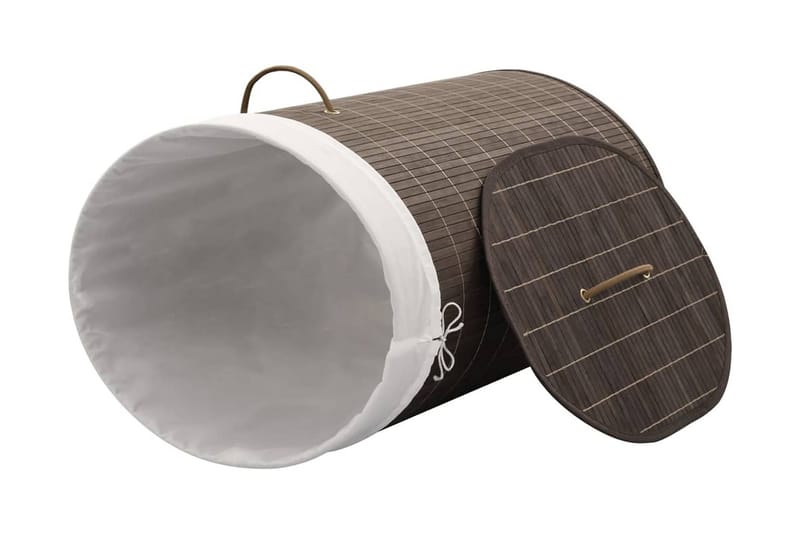 Tvättkorg i bambu oval mörkbrun - Brun - Hus & renovering - Kök & bad - Badrum - Badrumstillbehör