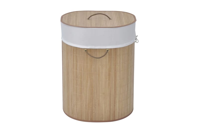 Tvättkorg i bambu oval natur - Brun - Hus & renovering - Kök & bad - Badrum - Badrumstillbehör
