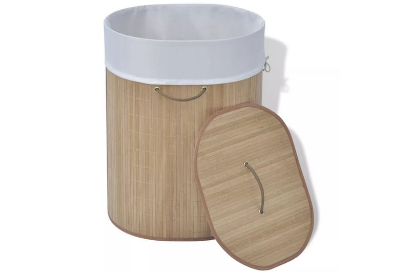 Tvättkorg i bambu oval natur - Brun - Hus & renovering - Kök & bad - Badrum - Badrumstillbehör