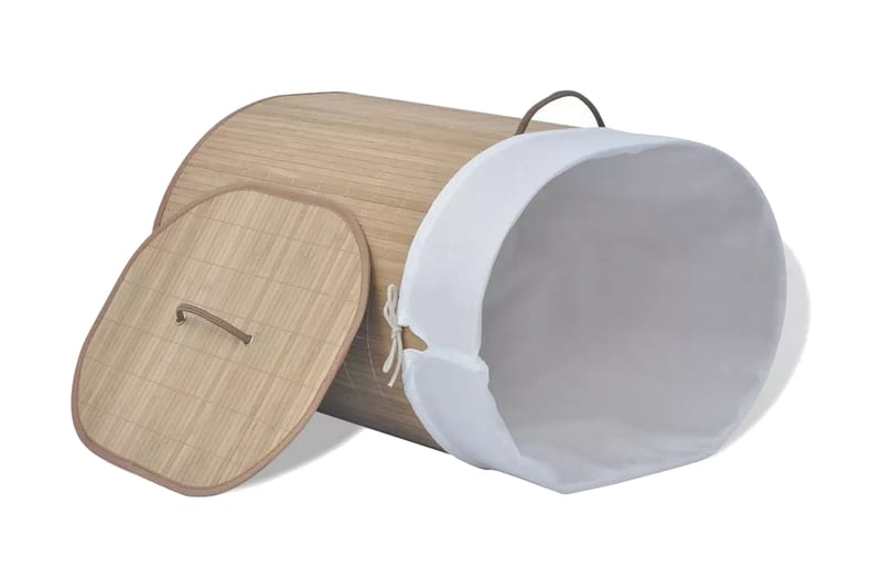 Tvättkorg i bambu oval natur - Brun - Hus & renovering - Kök & bad - Badrum - Badrumstillbehör