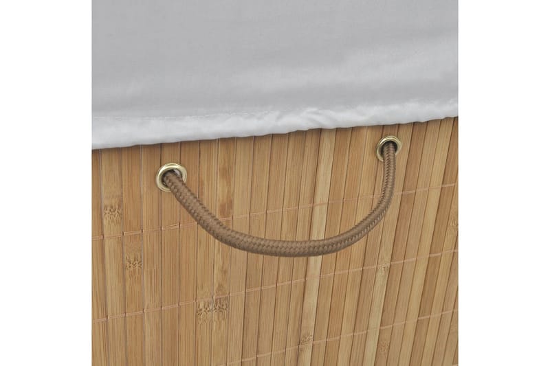 Tvättkorg i bambu rektangulär naturfärg - Brun - Hus & renovering - Kök & bad - Badrum - Badrumstillbehör