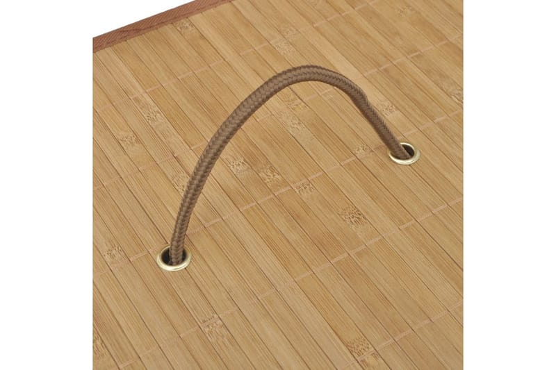 Tvättkorg i bambu rektangulär naturfärg - Brun - Hus & renovering - Kök & bad - Badrum - Badrumstillbehör