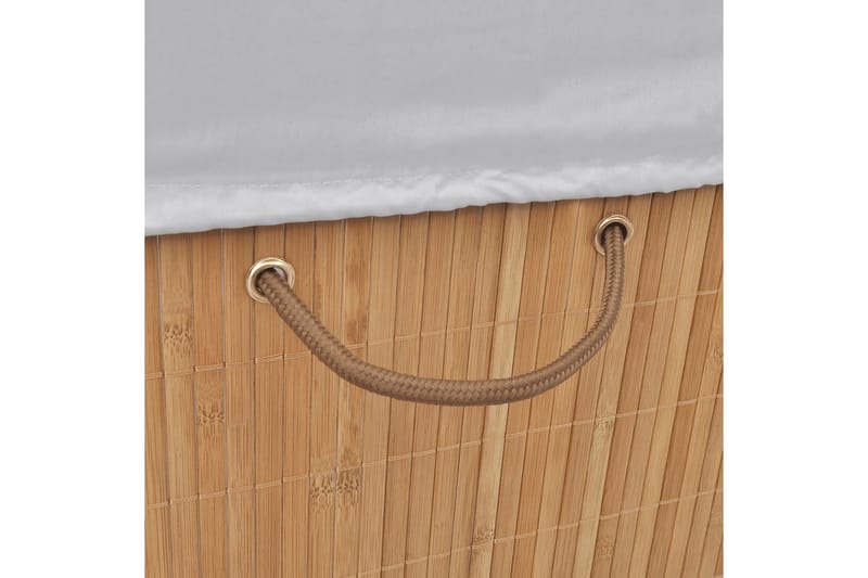 Tvättkorg i bambu rektangulär naturfärg - Brun - Badrumstillbehör - Tvättkorg