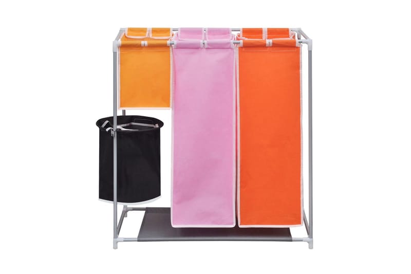 Tvättsorterare 3 sektioner 2 st med en tvättkorg - Flerfärgad - Badrumstillbehör - Tvättkorg