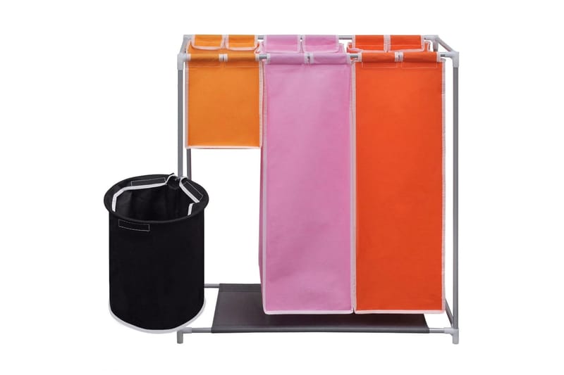 Tvättsorterare 3 sektioner 2 st med en tvättkorg - Flerfärgad - Badrumstillbehör - Tvättkorg