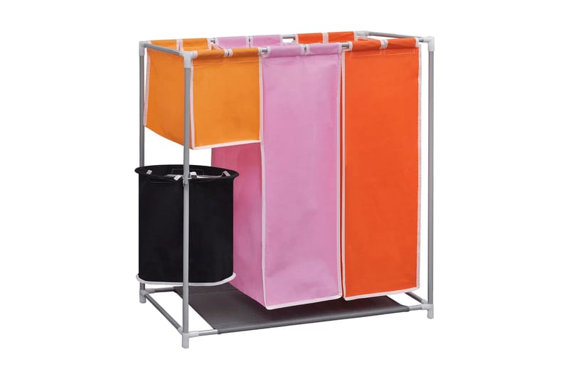 Tvättsorterare 3 sektioner med en tvättkorg - Flerfärgad - Badrumstillbehör - Tvättkorg