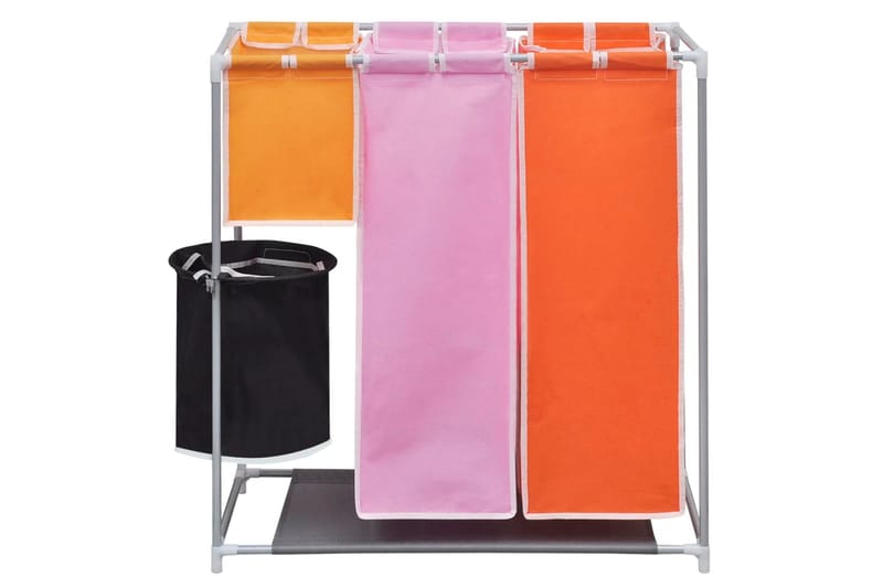 Tvättsorterare 3 sektioner med en tvättkorg - Flerfärgad - Badrumstillbehör - Tvättkorg