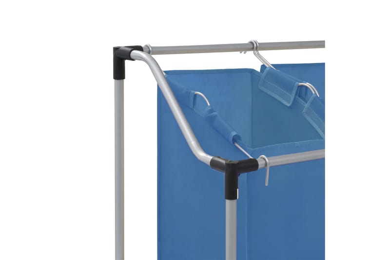 Tvättsorterare med 3 påsar blå stål - Blå - Badrumstillbehör - Tvättkorg