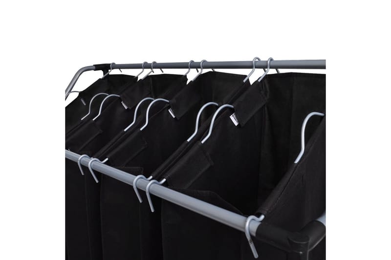 Tvättsorterare med påsar 2 st svart och grå - Svart - Badrumstillbehör - Tvättkorg