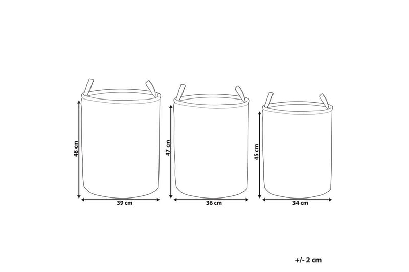 Tvättkorgar Archa set om 3 Grå - Grå - Hus & renovering - Kök & bad - Kök & tvättstuga - Tork & tvättillbehör