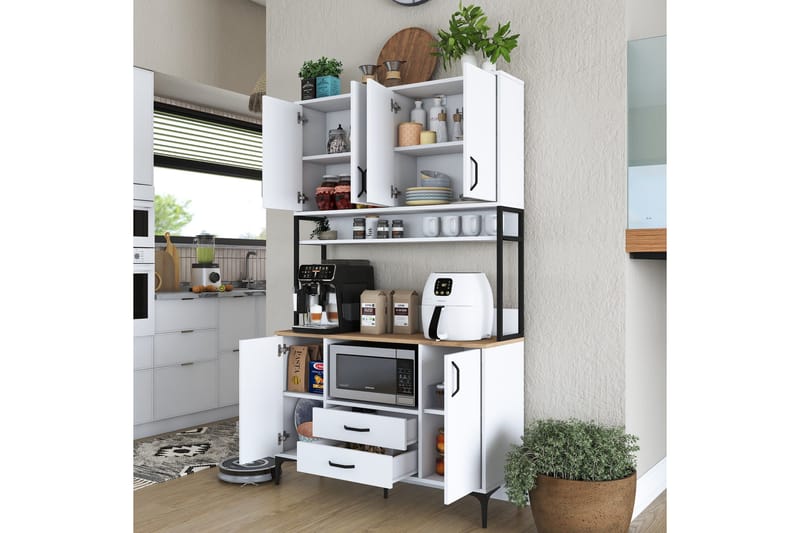 Eligius Högskåp - Vit/Valnöt - Hus & renovering - Kök & bad - Kök & tvättstuga