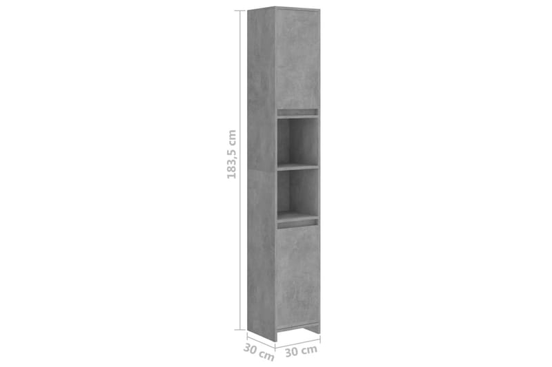 Badrumsskåp betonggrå 30x30x183,5 cm spånskiva - Grå - Hus & renovering - Kök & bad - Badrum - Badrumsmöbler & badrumsinredning - Väggskåp & högskåp
