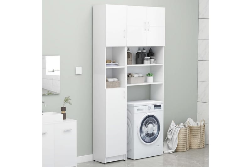 Badrumsskåp set vit spånskiva - Vit - Hus & renovering - Kök & bad - Badrum - Badrumsmöbler & badrumsinredning - Väggskåp & högskåp