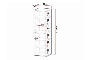 Glenndale Högskåp Badrum 120 cm Concept 55 White - Hus & renovering - Kök & bad - Badrum - Badrumsmöbler & badrumsinredning - Väggskåp & högskåp