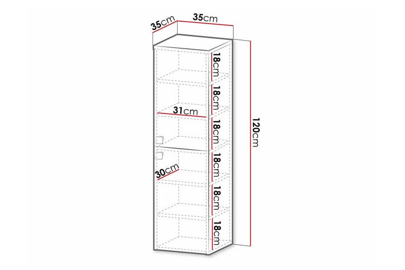 Glenndale Högskåp Badrum 120 cm - Svart - Hus & renovering - Kök & bad - Badrum - Badrumsmöbler & badrumsinredning - Badrumsskåp