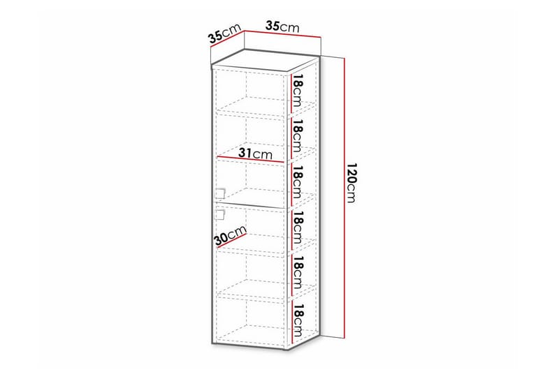 Glenndale Högskåp Badrum 120 cm - Vit - Hus & renovering - Kök & bad - Badrum - Badrumsmöbler & badrumsinredning - Badrumsskåp
