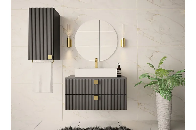 Glenndale Högskåp Badrum 73 cm Concept 55 Grey - Hus & renovering - Kök & bad - Badrum - Badrumsmöbler & badrumsinredning - Väggskåp & högskåp