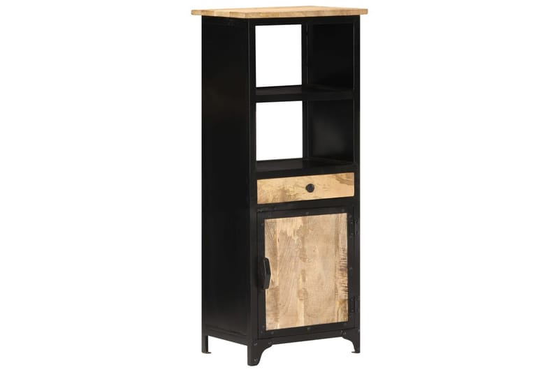 Högskåp 45x32x110 cm massivt mangoträ - Svart - Hus & renovering - Kök & bad - Badrum - Badrumsmöbler & badrumsinredning - Väggskåp & högskåp