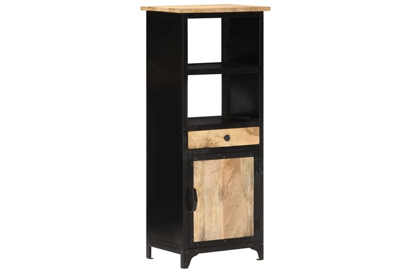 Högskåp 45x32x110 cm massivt mangoträ - Svart - Hus & renovering - Kök & bad - Badrum - Badrumsmöbler & badrumsinredning - Väggskåp & högskåp