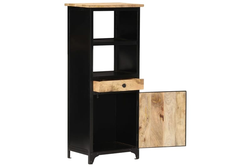 Högskåp 45x32x110 cm massivt mangoträ - Svart - Hus & renovering - Kök & bad - Badrum - Badrumsmöbler & badrumsinredning - Väggskåp & högskåp