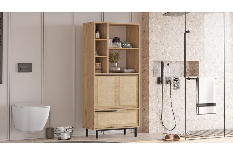 Liyakat Högskåp Badrum 161,6 cm - Ek - Hus & renovering - Kök & bad - Badrum - Badrumsmöbler & badrumsinredning - Badrumsskåp