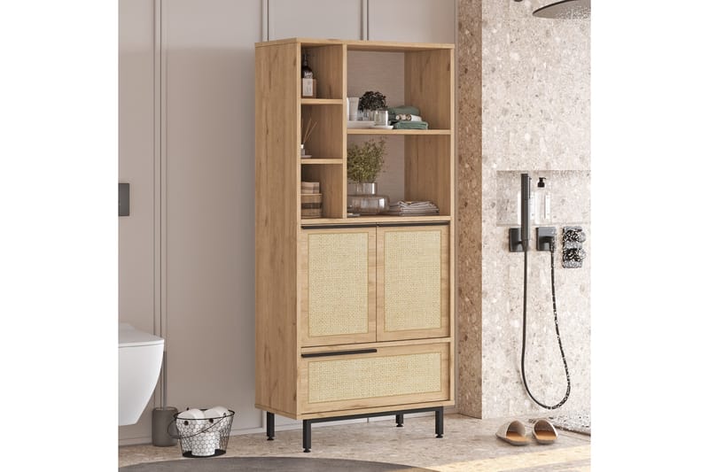 Liyakat Högskåp Badrum 161,6 cm - Ek - Hus & renovering - Kök & bad - Badrum - Badrumsmöbler & badrumsinredning - Badrumsskåp