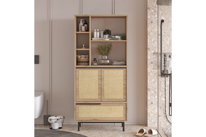 Liyakat Högskåp Badrum 161,6 cm - Ek - Hus & renovering - Kök & bad - Badrum - Badrumsmöbler & badrumsinredning - Badrumsskåp