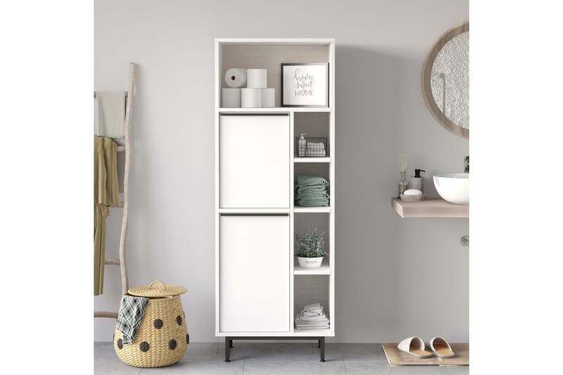 Liyakat Högskåp Badrum 161,6 cm - Vit - Hus & renovering - Kök & bad - Badrum - Badrumsmöbler & badrumsinredning - Väggskåp & högskåp