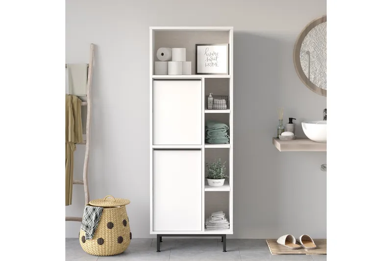 Liyakat Högskåp Badrum 161,6 cm - Vit - Hus & renovering - Kök & bad - Badrum - Badrumsmöbler & badrumsinredning - Väggskåp & högskåp
