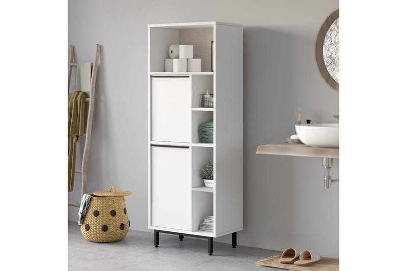 Liyakat Högskåp Badrum 161,6 cm - Vit - Hus & renovering - Kök & bad - Badrum - Badrumsmöbler & badrumsinredning - Badrumsskåp