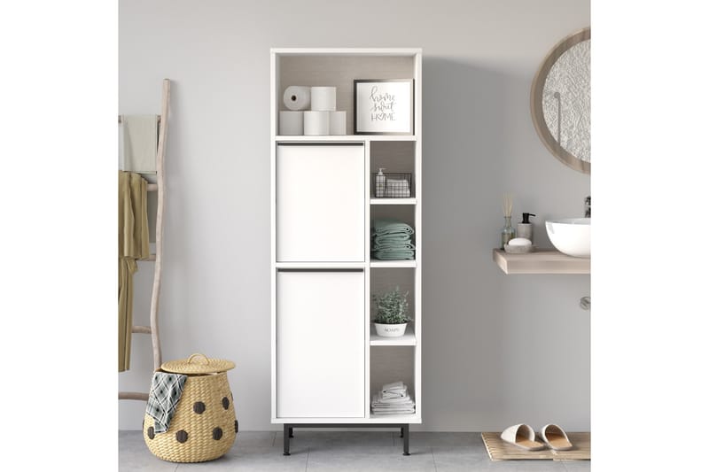 Liyakat Högskåp Badrum 161,6 cm - Vit - Hus & renovering - Kök & bad - Badrum - Badrumsmöbler & badrumsinredning - Badrumsskåp