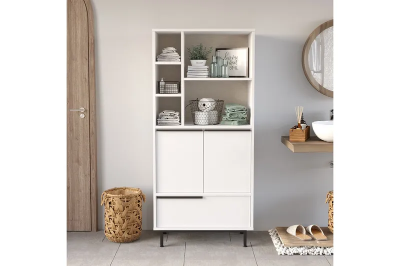 Liyakat Högskåp Badrum 161,6 cm - Vit - Hus & renovering - Kök & bad - Badrum - Badrumsmöbler & badrumsinredning - Väggskåp & högskåp