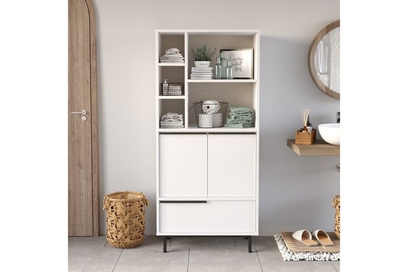 Liyakat Högskåp Badrum 161,6 cm - Vit - Hus & renovering - Kök & bad - Badrum - Badrumsmöbler & badrumsinredning - Väggskåp & högskåp