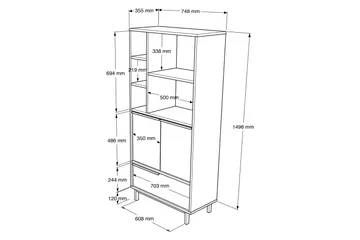 Liyakat Högskåp Badrum 161,6 cm - Vit - Hus & renovering - Kök & bad - Badrum - Badrumsmöbler & badrumsinredning - Väggskåp & högskåp