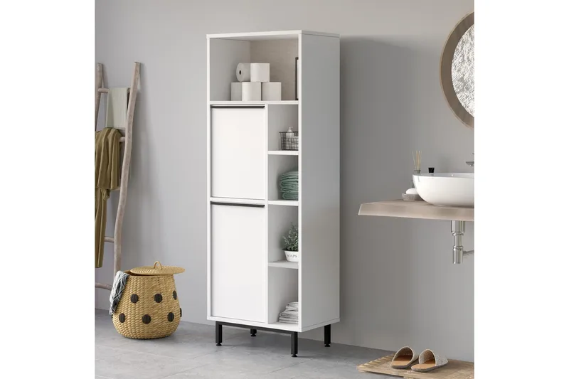 Liyakat Högskåp Badrum 161,6 cm - Vit - Hus & renovering - Kök & bad - Badrum - Badrumsmöbler & badrumsinredning - Väggskåp & högskåp