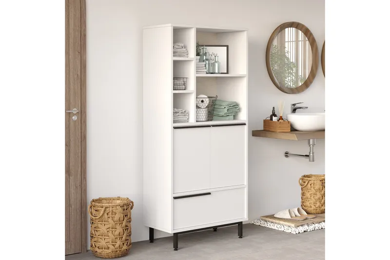 Liyakat Högskåp Badrum 161,6 cm - Vit - Hus & renovering - Kök & bad - Badrum - Badrumsmöbler & badrumsinredning - Väggskåp & högskåp