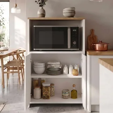 Valren Multifunktionsskåp 68,6x86,8x35 cm - Naturlig och vit - Hus & renovering - Kök & bad - Kök & tvättstuga