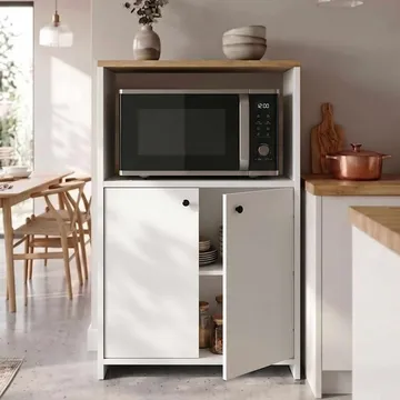 Valren Multifunktionsskåp 68,6x86,8x35 cm - Naturlig och vit - Hus & renovering - Kök & bad - Kök & tvättstuga