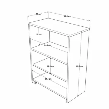 Valren Multifunktionsskåp 68,6x86,8x35 cm - Naturlig och vit - Hus & renovering - Kök & bad - Kök & tvättstuga