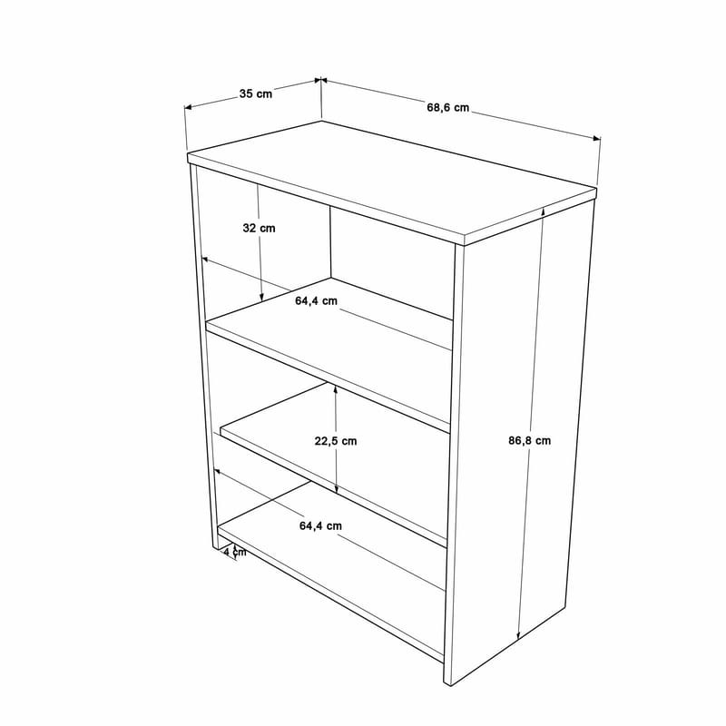 Valren Multifunktionsskåp 68,6x86,8x35 cm - Naturlig och vit - Hus & renovering - Kök & bad - Kök & tvättstuga