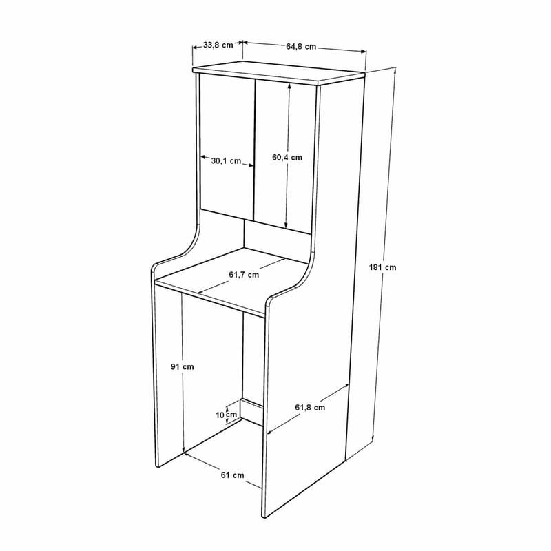Valren Tvättmaskinsskåp 64,8x181x33,8 cm - Vit - Hus & renovering - Kök & bad - Kök & tvättstuga