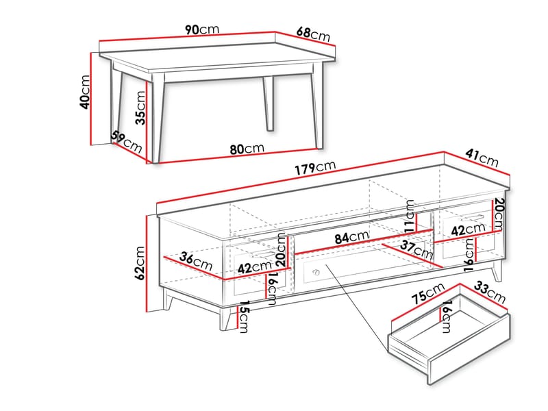 Zeylor Möbelset för Vardagsrum - Hus & renovering - Kök & bad - Kök & tvättstuga - Köksmöbler