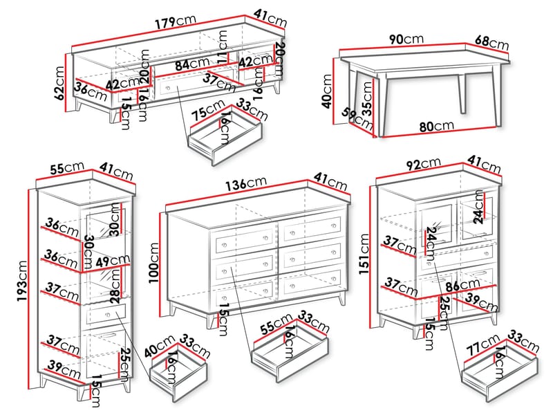 Zeylor Möbelset för Vardagsrum - Hus & renovering - Kök & bad - Kök & tvättstuga - Köksmöbler