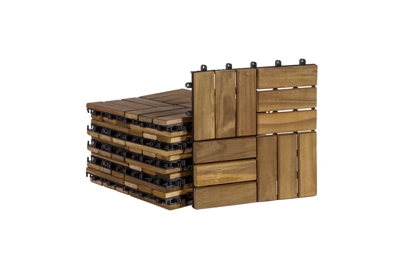 Däcstattor FINLAY 30x30x2cm 11tk / 099m² trä: Akacia - Hus & renovering - Kök & bad - Kakel & klinker