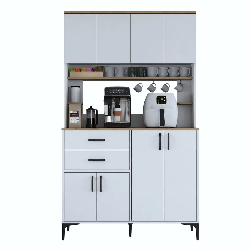 Kaolins Multifunktionsskåp 120x204,2x45 cm - Vitt och valnöt - Hus & renovering - Kök & bad - Kök & tvättstuga
