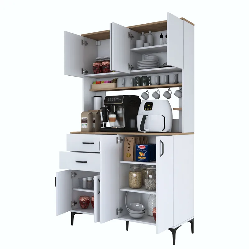 Kaolins Multifunktionsskåp 120x204,2x45 cm - Vitt och valnöt - Hus & renovering - Kök & bad - Kök & tvättstuga