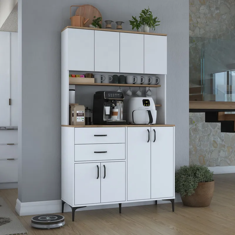 Kaolins Multifunktionsskåp 120x204,2x45 cm - Vitt och valnöt - Hus & renovering - Kök & bad - Kök & tvättstuga